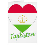 Tajikistan Flag Heart Card