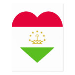 Tajikistan Flag Heart Post Cards