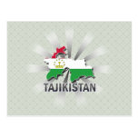 Tajikistan Flag Map 2.0 Postcards