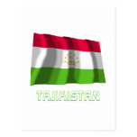 Tajikistan Waving Flag with Name Postcard