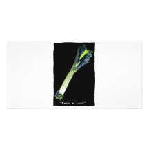take a leek - dark personalized photo card