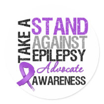 Take a Stand Against Epilepsy Round Stickers