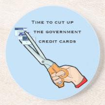 Take away the government credit cards beverage coaster