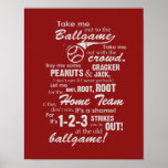 Take Me Out To The Ballgame - Red Poster