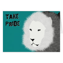 Take Pride Note Card - Lion in Teal