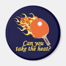 Take the Heat Flaming Ping Pong Fridge Magnets