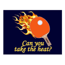 Take the Heat Flaming Ping Pong Postcard