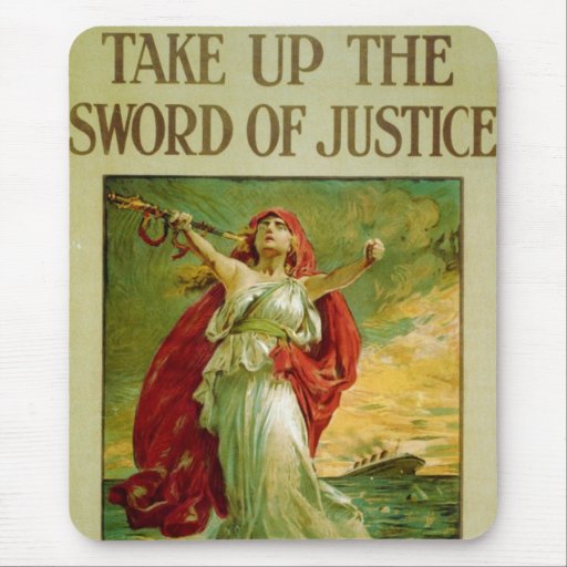 Take Up the Sword of Justice by Bernard Partridge Mouse Pads