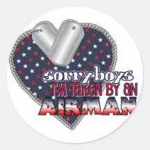 Taken by an Airman Round Sticker