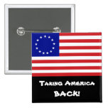 Taking America Back! - 13-Star U.S. Flag Pinback Buttons