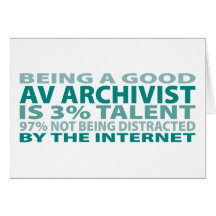 Talent de l'archiviste 3% de poids du commerce carte de vœux