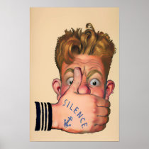 Talk Costs Lives Vintage US WW2 War Poster