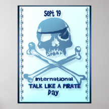 Talk Like A Pirate Crossbones Posters