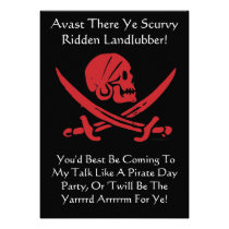 Talk Like A Pirate Day Party Invitations invitations