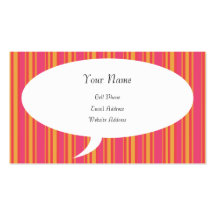 Talking About Me Striped Profile Card Business Cards