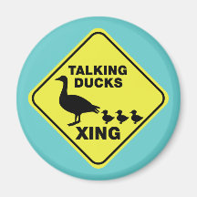 Talking Ducks Crossing Fridge Magnet