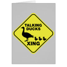 Talking Ducks Crossing Greeting Card