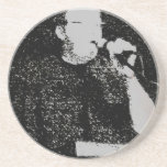 Talking figure black and white abstracted coasters