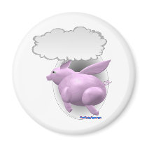 Talking Flying Pig Fridge Magnet