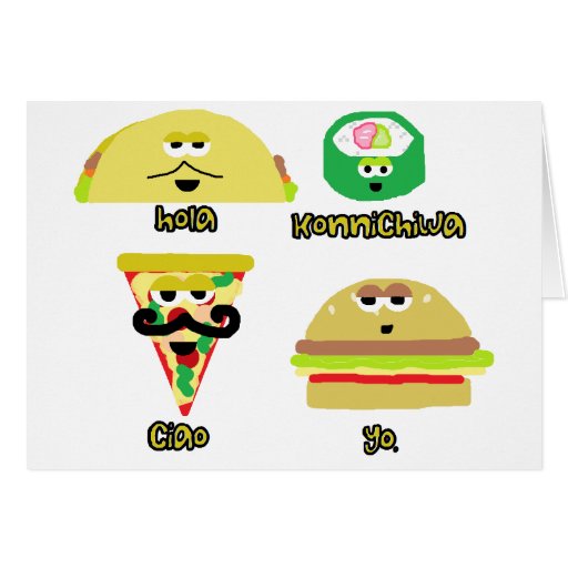 Talking Foods Greeting Cards