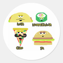 Talking Foods Round Sticker