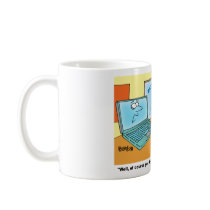 Talking Laptop Computer Cartoon Mug