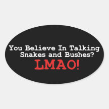 Talking Snakes and Bushes Oval Sticker