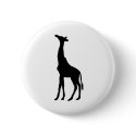 Tall African Giraffe Animal Silhouette Giraffidae buttons