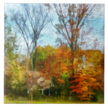 Tall Autumn Trees Tiles