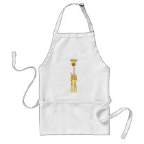 Tall Cute Giraffe. Cartoon Animal. Apron