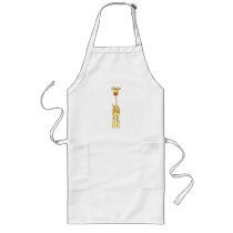 Tall Cute Giraffe. Cartoon Animal. Apron