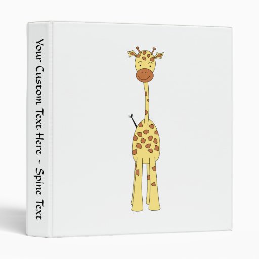 Tall Cute Giraffe. Cartoon Animal. Binder