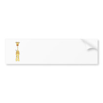 Tall Cute Giraffe. Cartoon Animal. Bumper Sticker