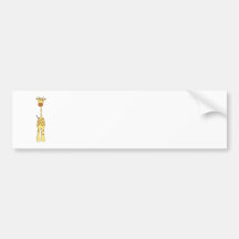 Tall Cute Giraffe. Cartoon Animal. Bumper Sticker