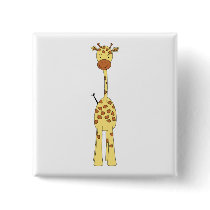 Tall Cute Giraffe. Cartoon Animal. Pin