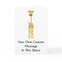 Tall Cute Giraffe. Cartoon Animal. Greeting Cards