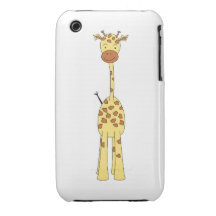 Tall Cute Giraffe. Cartoon Animal. Case-Mate iPhone 3 Cases
