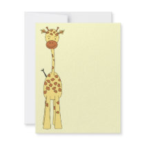 Tall Cute Giraffe. Cartoon Animal. Invites