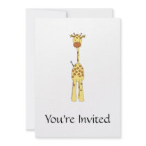 Tall Cute Giraffe. Cartoon Animal. Custom Announcements