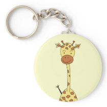 Tall Cute Giraffe. Cartoon Animal. Keychain