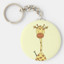Tall Cute Giraffe. Cartoon Animal. Keychain