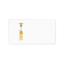 Tall Cute Giraffe. Cartoon Animal. Personalized Address Label