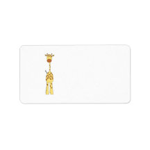 Tall Cute Giraffe. Cartoon Animal. Personalized Address Label