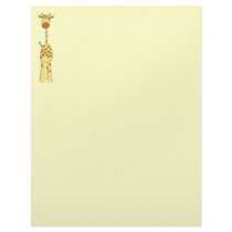 Tall Cute Giraffe. Cartoon Animal. Letterhead