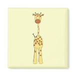 Tall Cute Giraffe. Cartoon Animal. Fridge Magnet