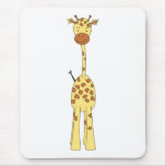 Tall Cute Giraffe. Cartoon Animal. Mouse Pads