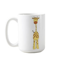 Tall Cute Giraffe. Cartoon Animal. Mugs
