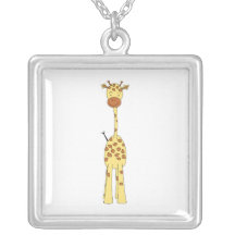 Tall Cute Giraffe. Cartoon Animal. Pendant