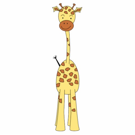 Tall Cute Giraffe. Cartoon Animal. Photo Cutouts