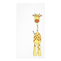 Tall Cute Giraffe. Cartoon Animal. Photo Greeting Card